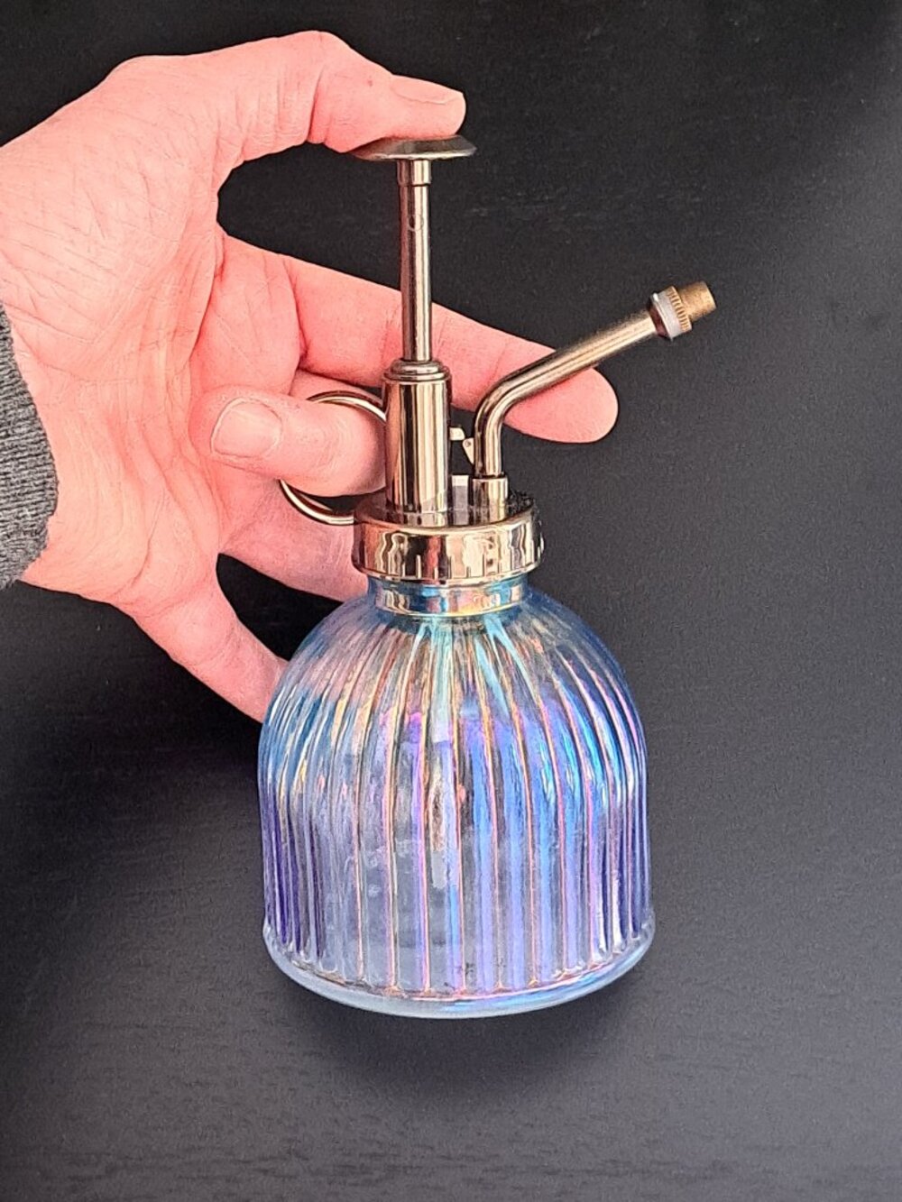 Plant Mister Ribbed Iridescent Glass - Picture 2 of 3